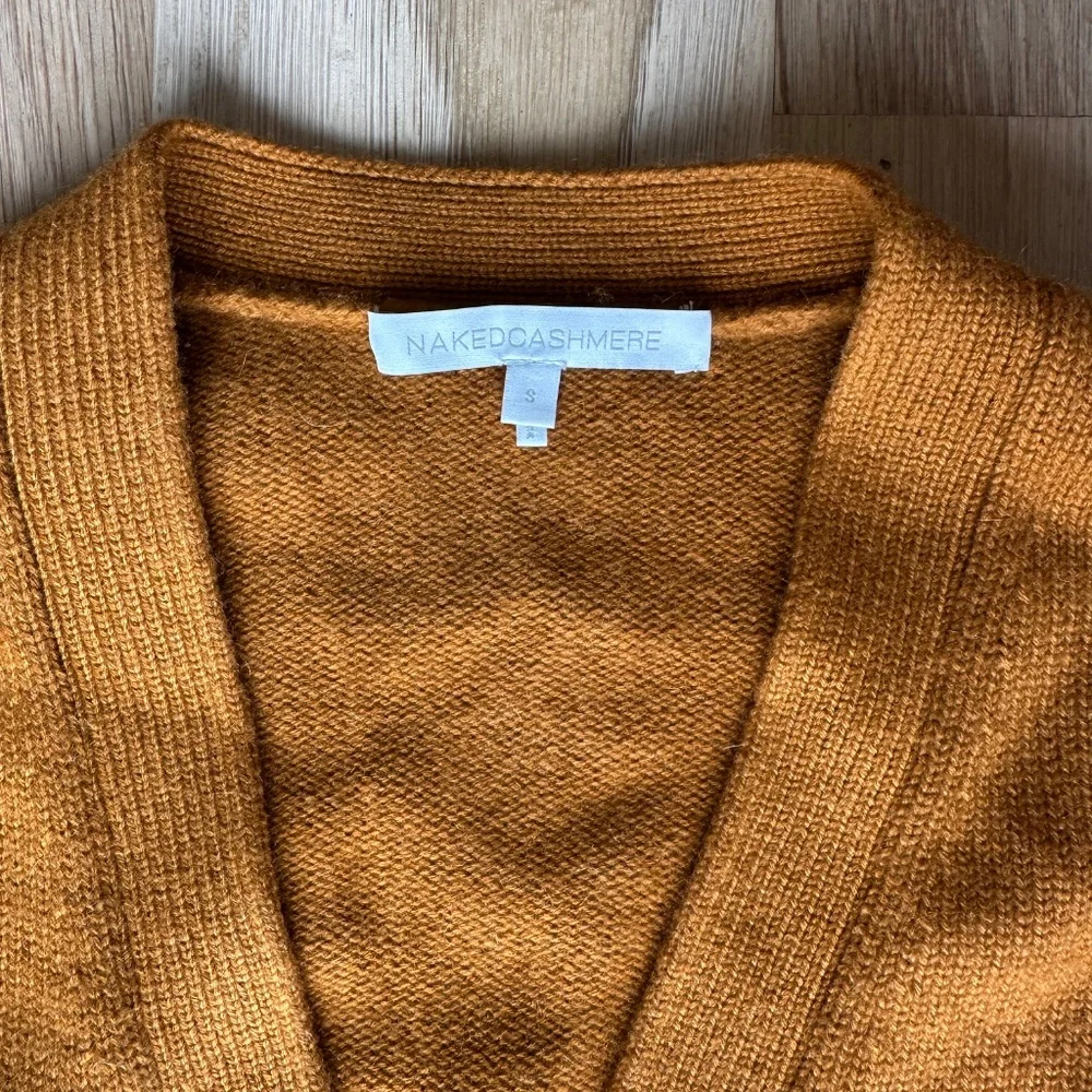 Naked Cashmere burnt yellow fitted cardigan Size Small - Picture 3 of 6